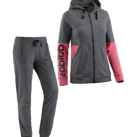 adidas jogginganzug damen grau rosa